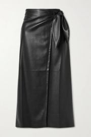 Amas vegan leather wrap skirt at Net a Porter